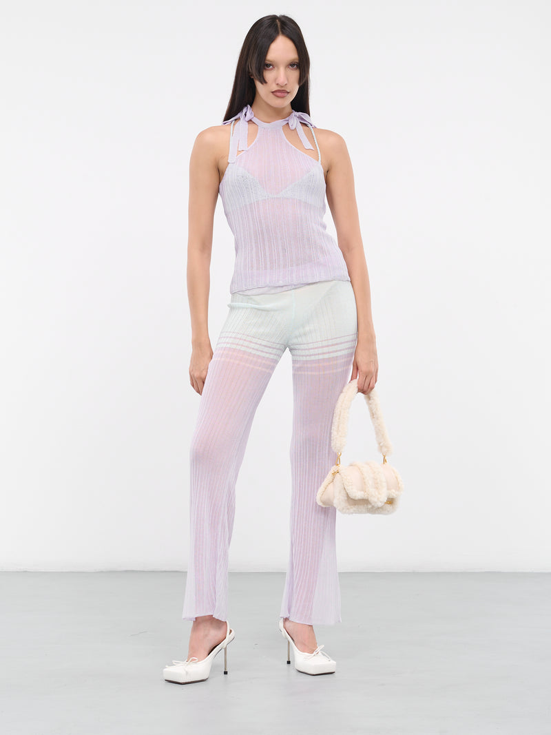 Sheer Knit Pants (P0102-PURPLE-MINT)