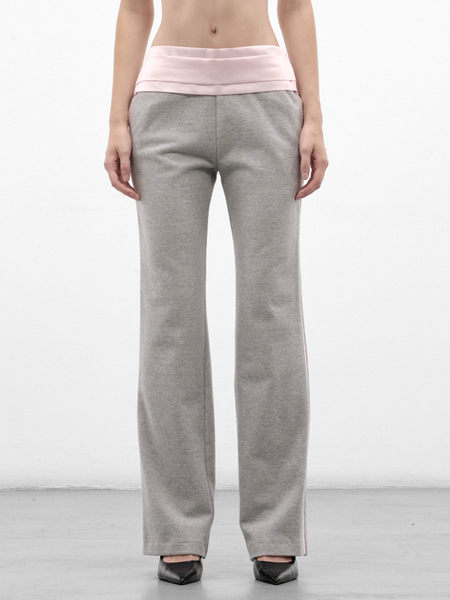 Gray Tuxedo Stripe Sweatpants (P02FW26 COL-2-GREY-PINK)