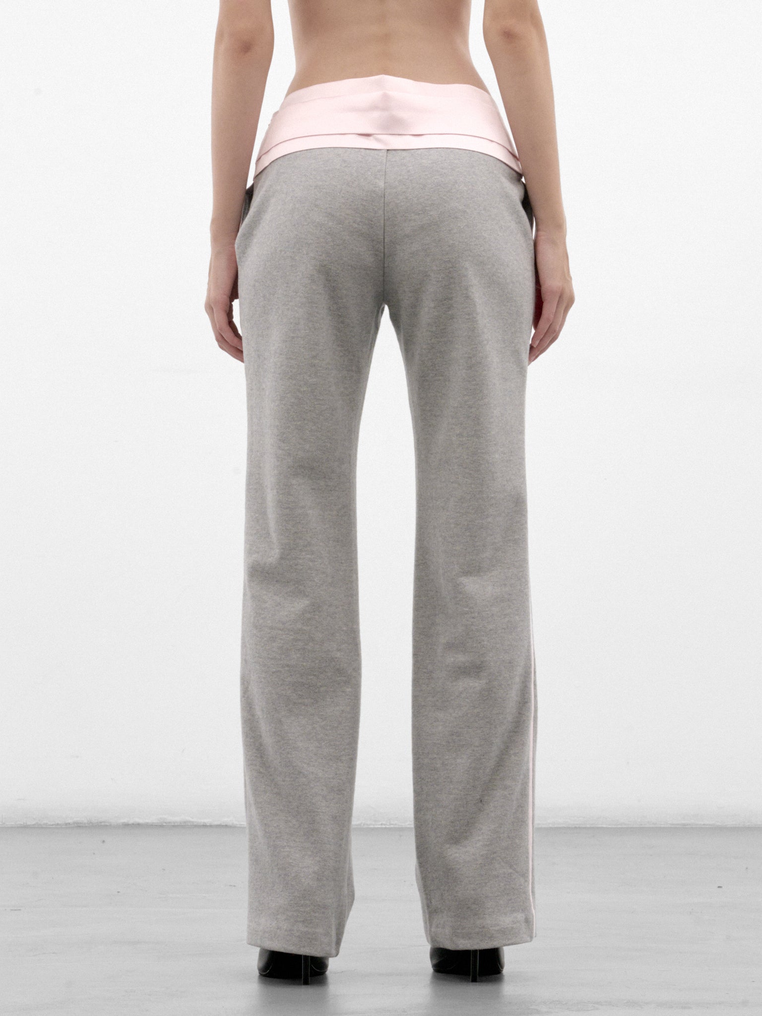 Gray Tuxedo Stripe Sweatpants (P02FW26 COL-2-GREY-PINK)
