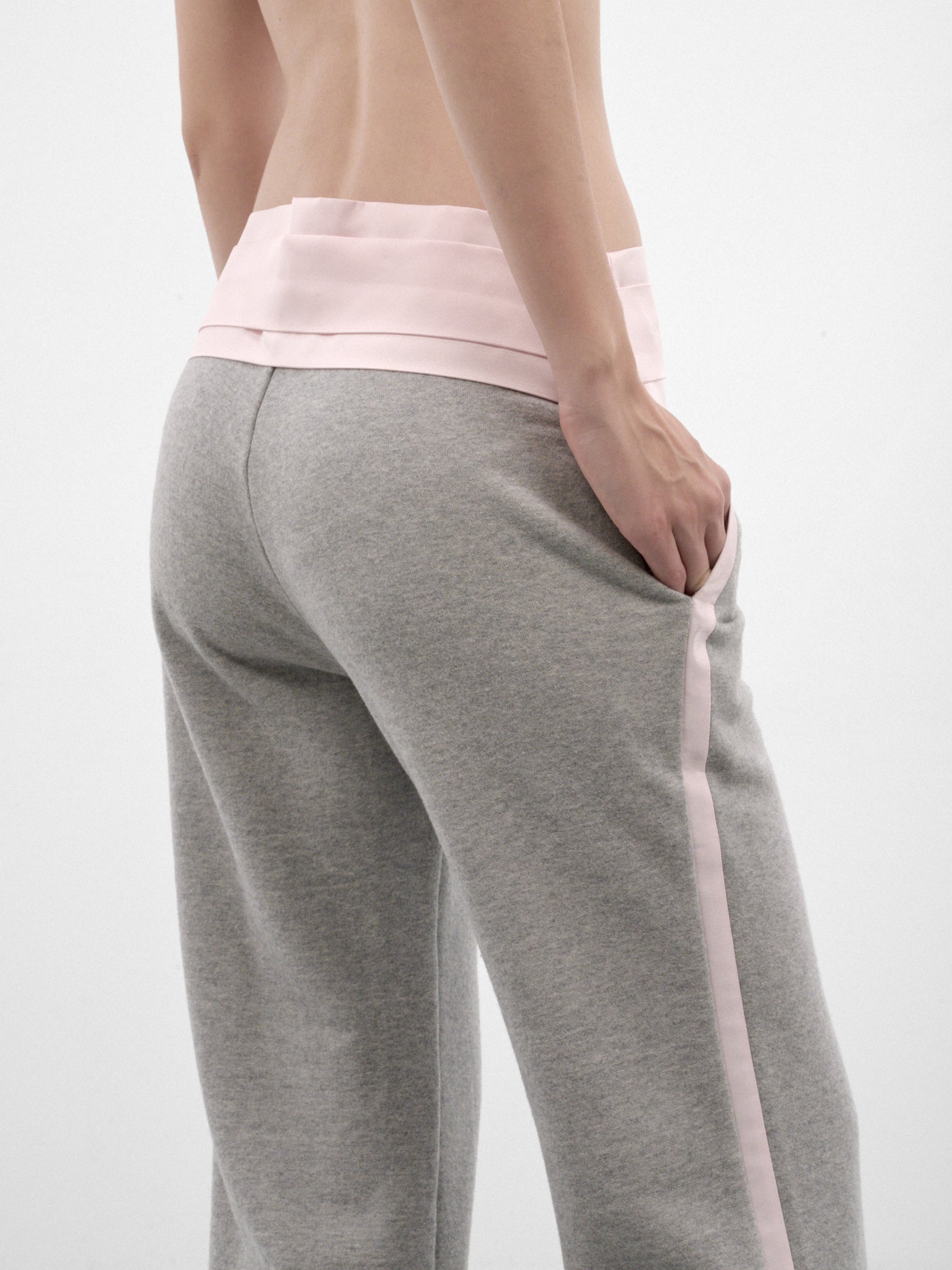 Gray Tuxedo Stripe Sweatpants (P02FW26 COL-2-GREY-PINK)