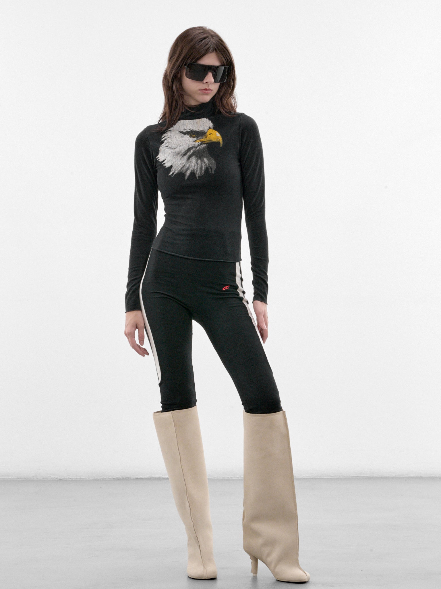 Black Sport Stripe Leggings (P03-02-001BL-BLACK)