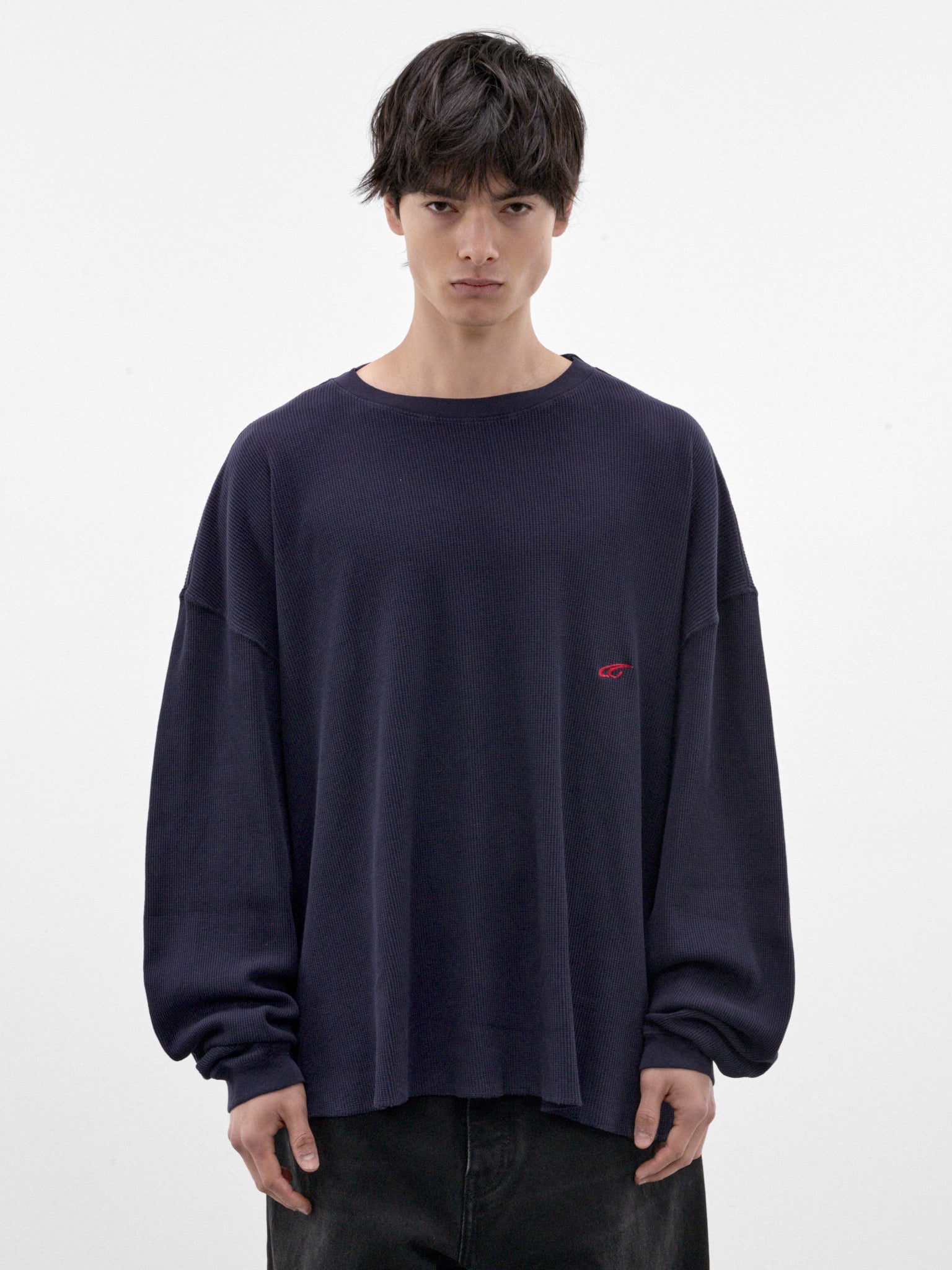 Navy Cotton Long Sleeve Tee (P03-03-021NV-NAVY)