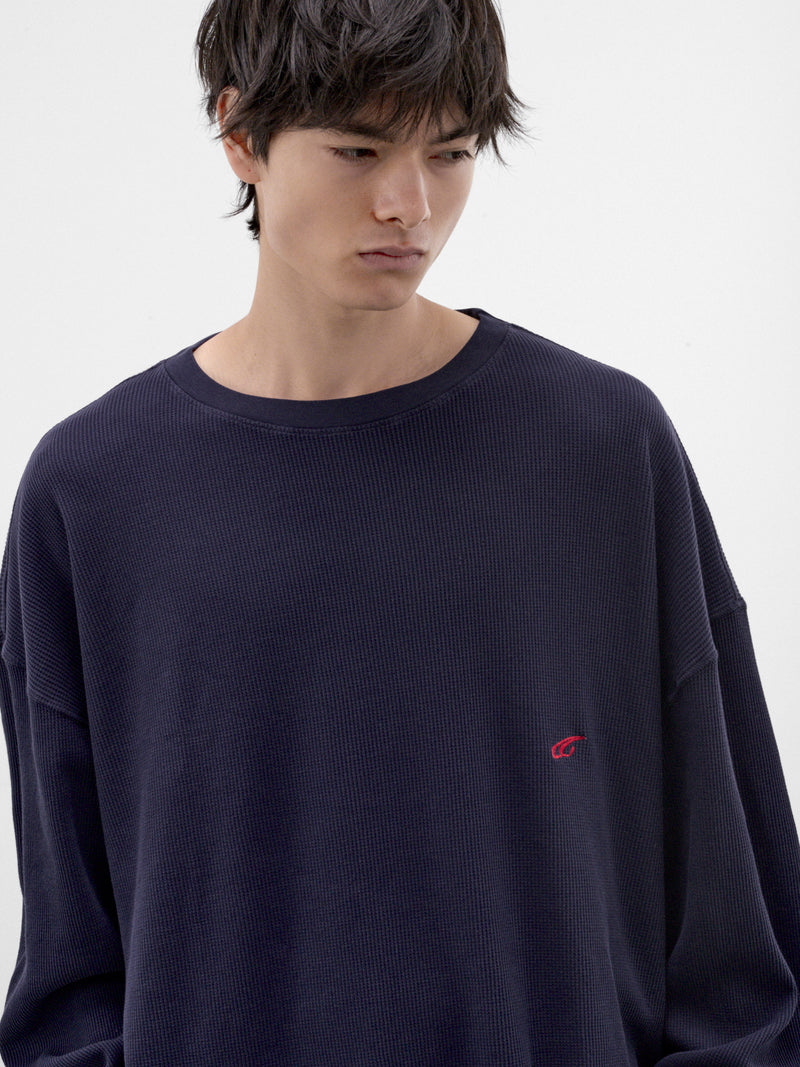 Navy Cotton Long Sleeve Tee (P03-03-021NV-NAVY)