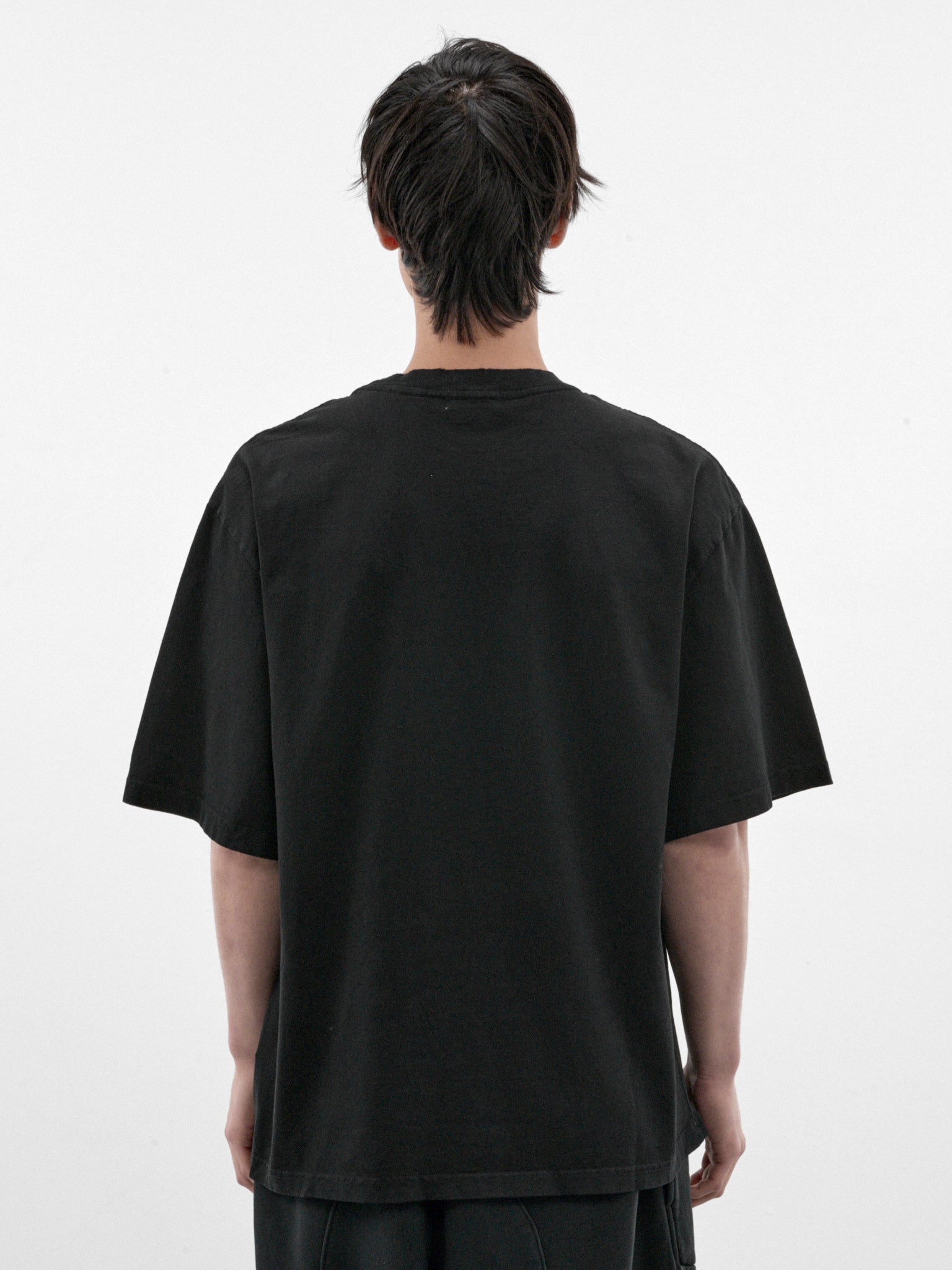 Black Cotton Wolf Graphic Tee (P03-03-028BK-BLACK)