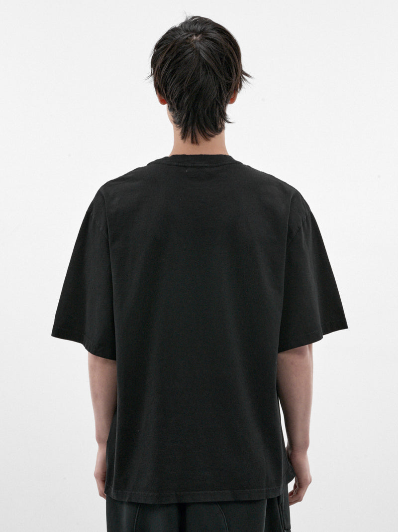 Black Cotton Wolf Graphic Tee (P03-03-028BK-BLACK)
