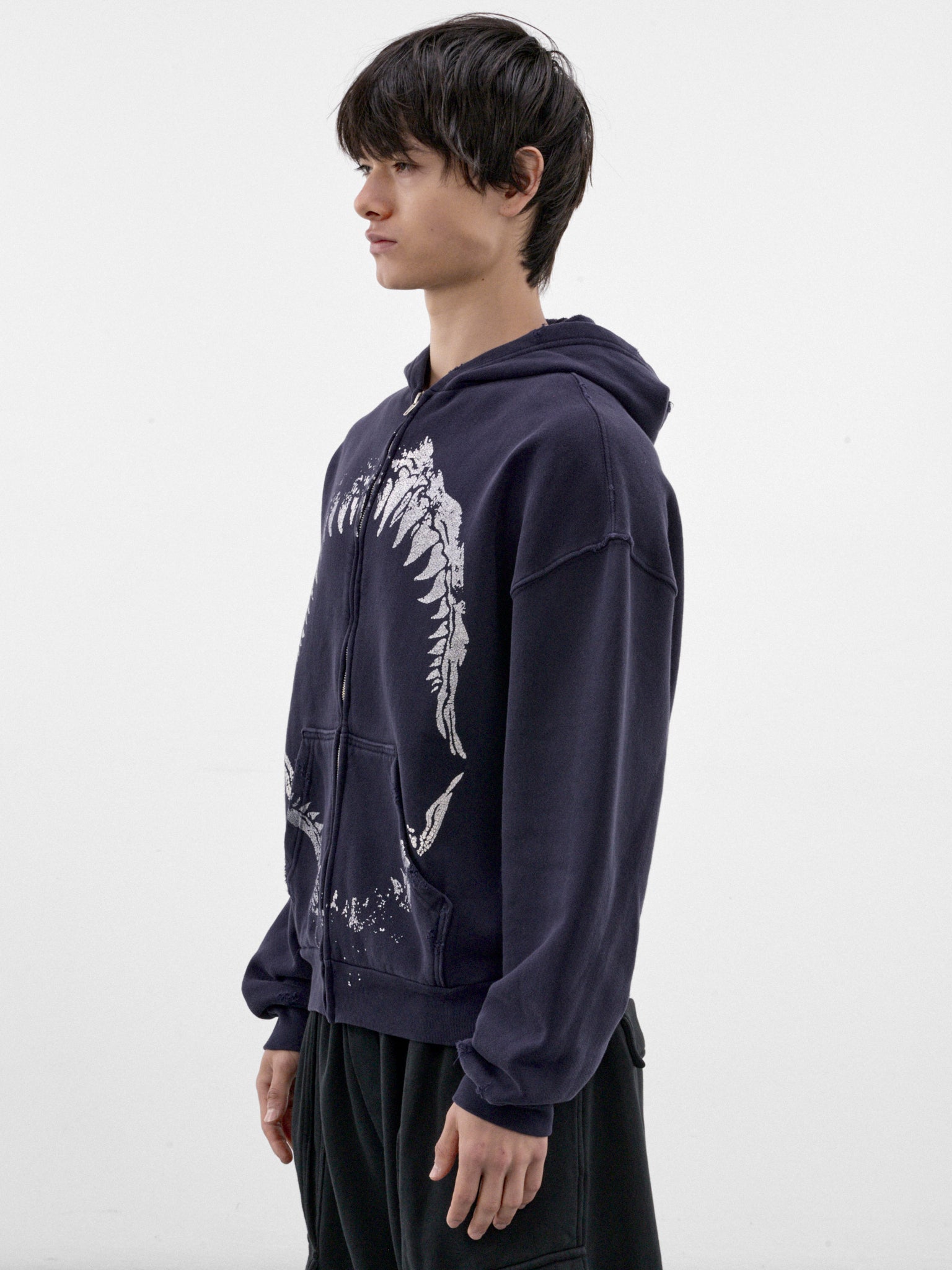 Navy Cotton Jaw Zip Hoodie (P03-04-029NV-NAVY)
