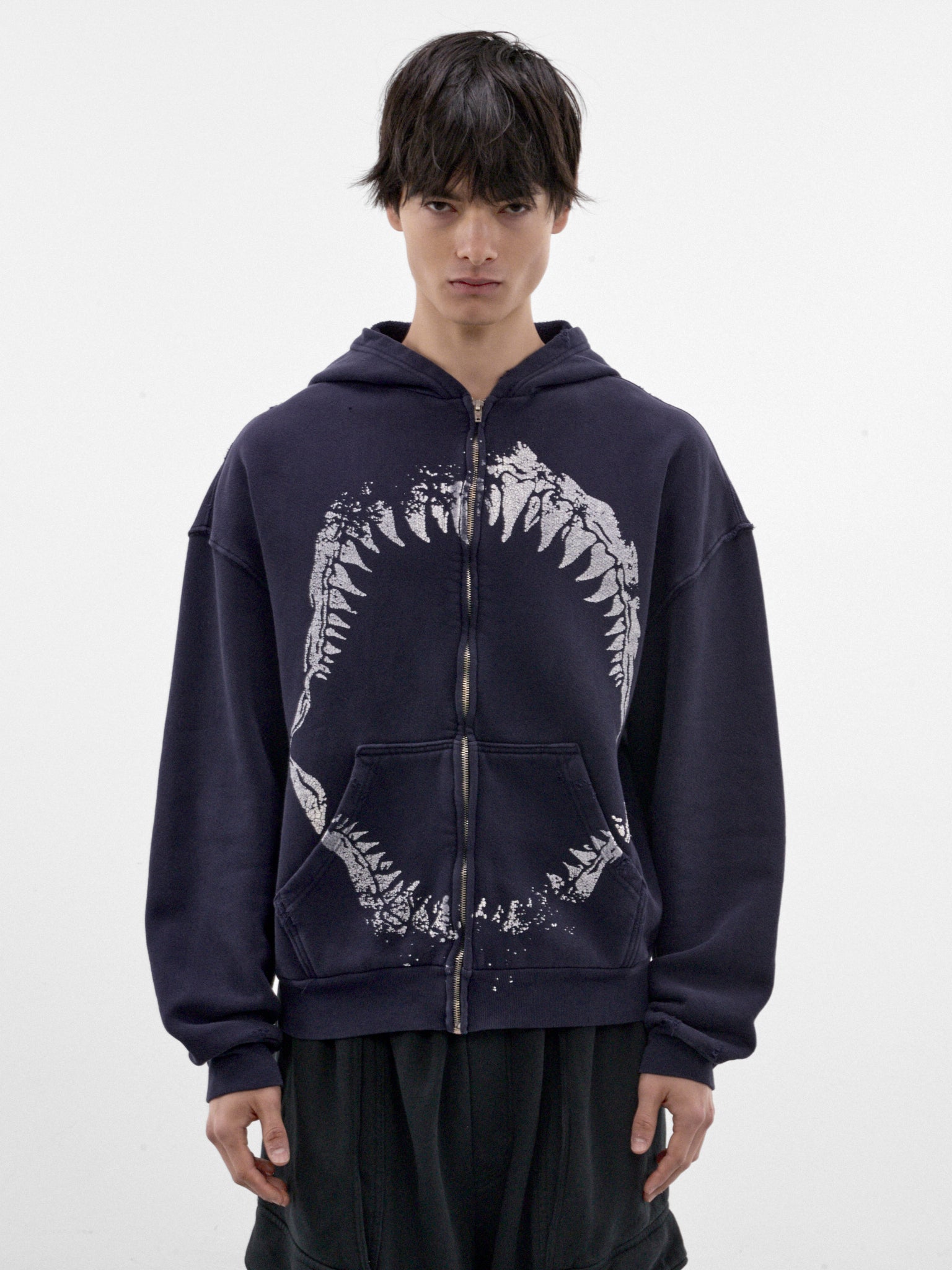 Navy Cotton Jaw Zip Hoodie (P03-04-029NV-NAVY)