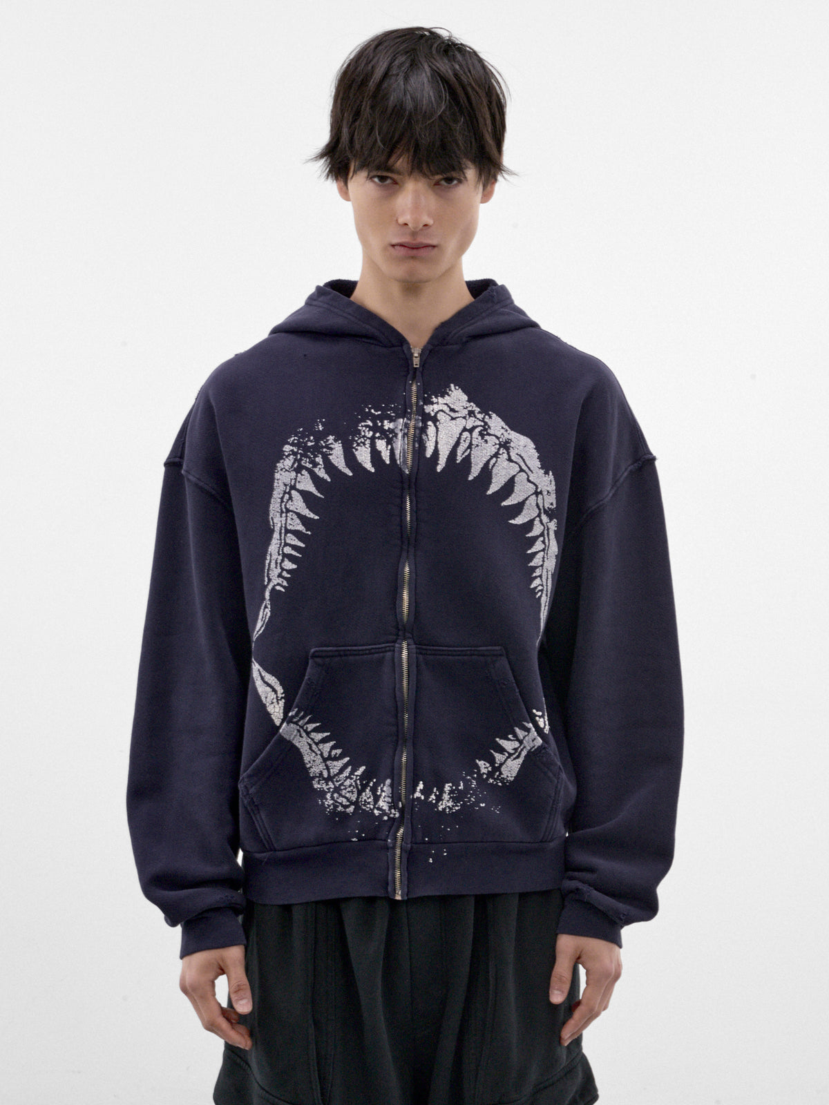 Navy Cotton Jaw Zip Hoodie (P03-04-029NV-NAVY)
