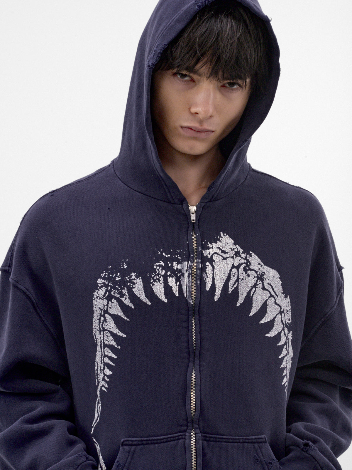 Navy Cotton Jaw Zip Hoodie (P03-04-029NV-NAVY)