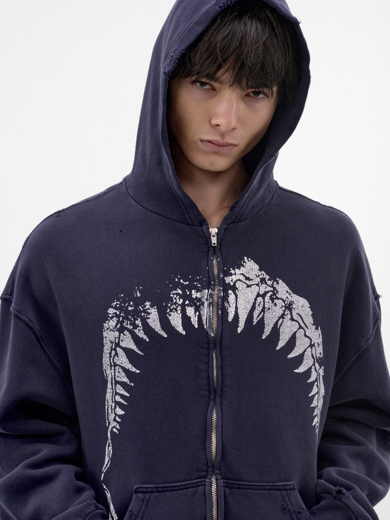 Navy Cotton Jaw Zip Hoodie (P03-04-029NV-NAVY)