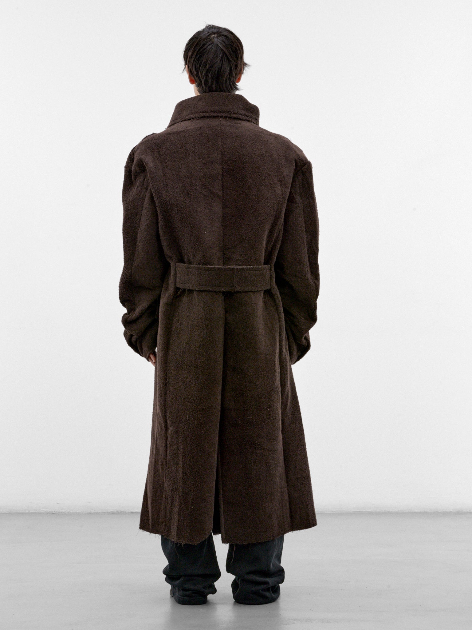Brown Cotton Towel Long Coat (P03-05-001BR-BROWN)