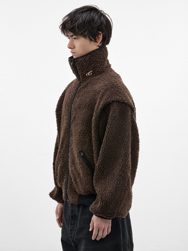 Brown Sherpa Zip Jacket (P03-05-004BR-BROWN)