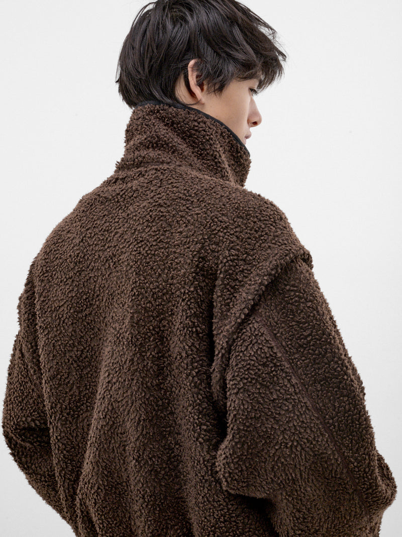 Brown Sherpa Zip Jacket (P03-05-004BR-BROWN)