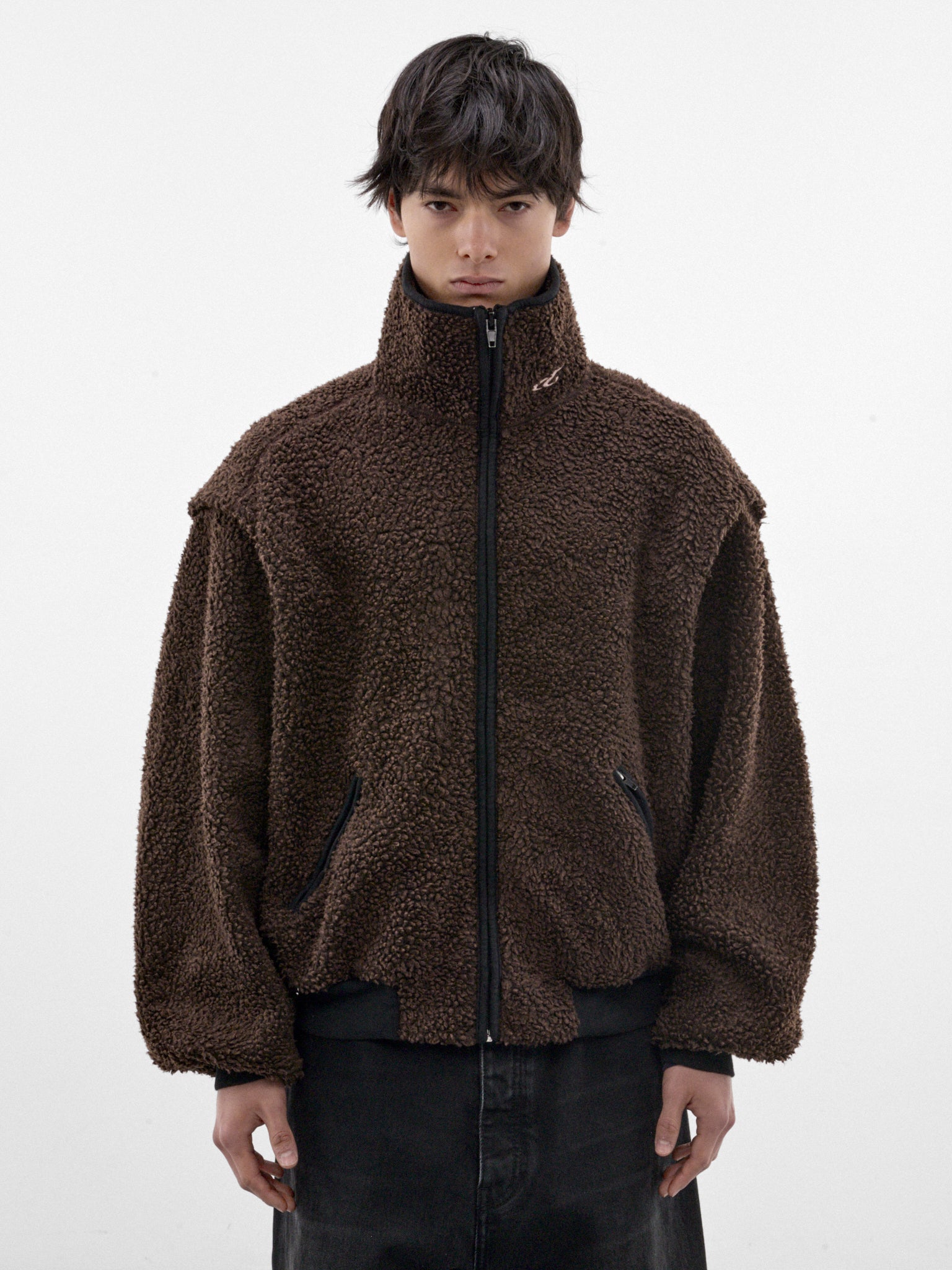 Brown Sherpa Zip Jacket (P03-05-004BR-BROWN)