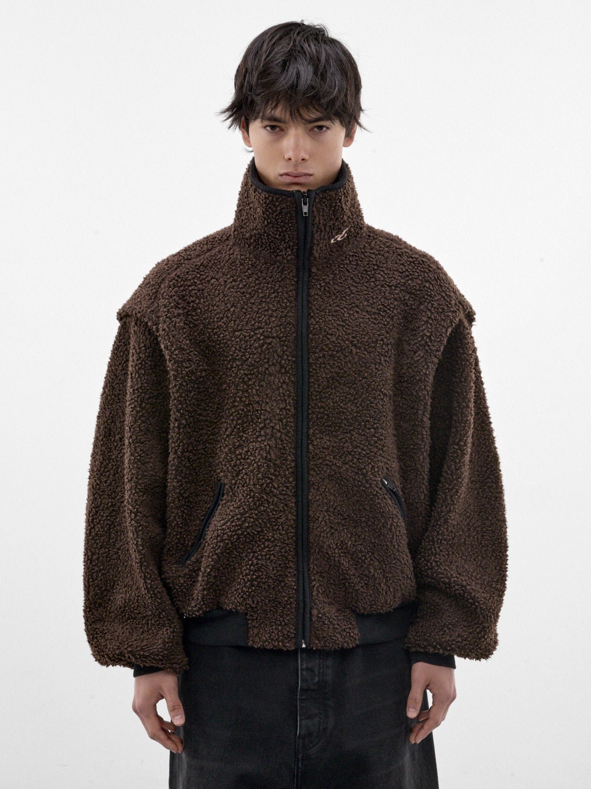 Brown Sherpa Zip Jacket (P03-05-004BR-BROWN)