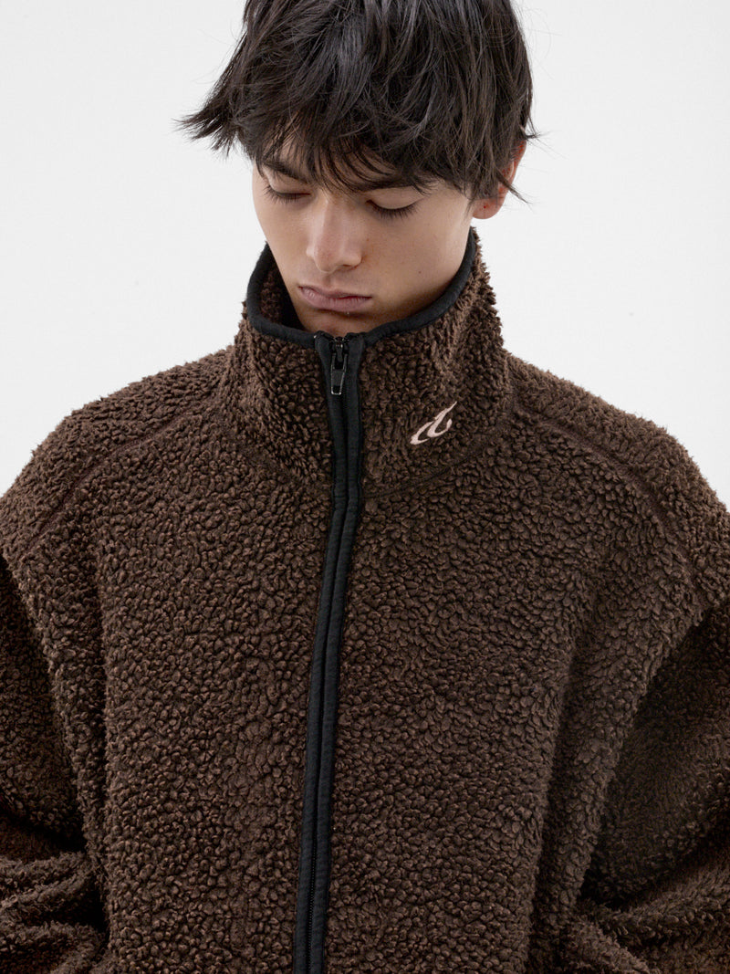 Brown Sherpa Zip Jacket (P03-05-004BR-BROWN)