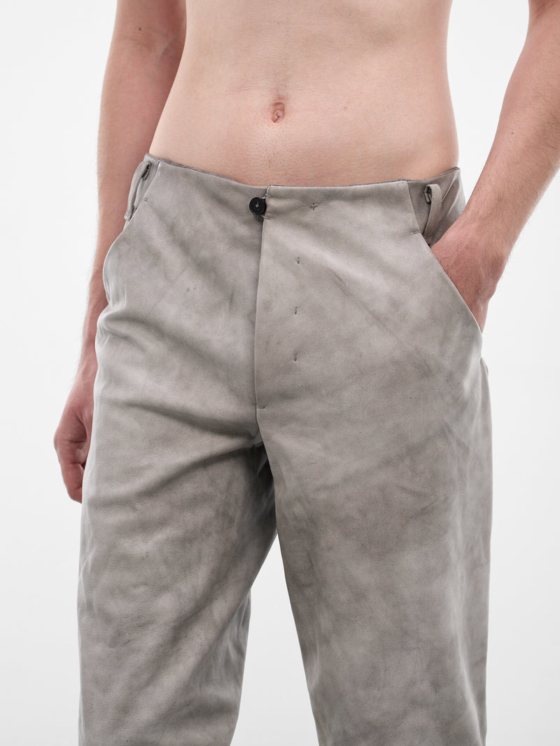 Carbon Leather Slim Trousers (P1330-SY-1-0-CARBON)
