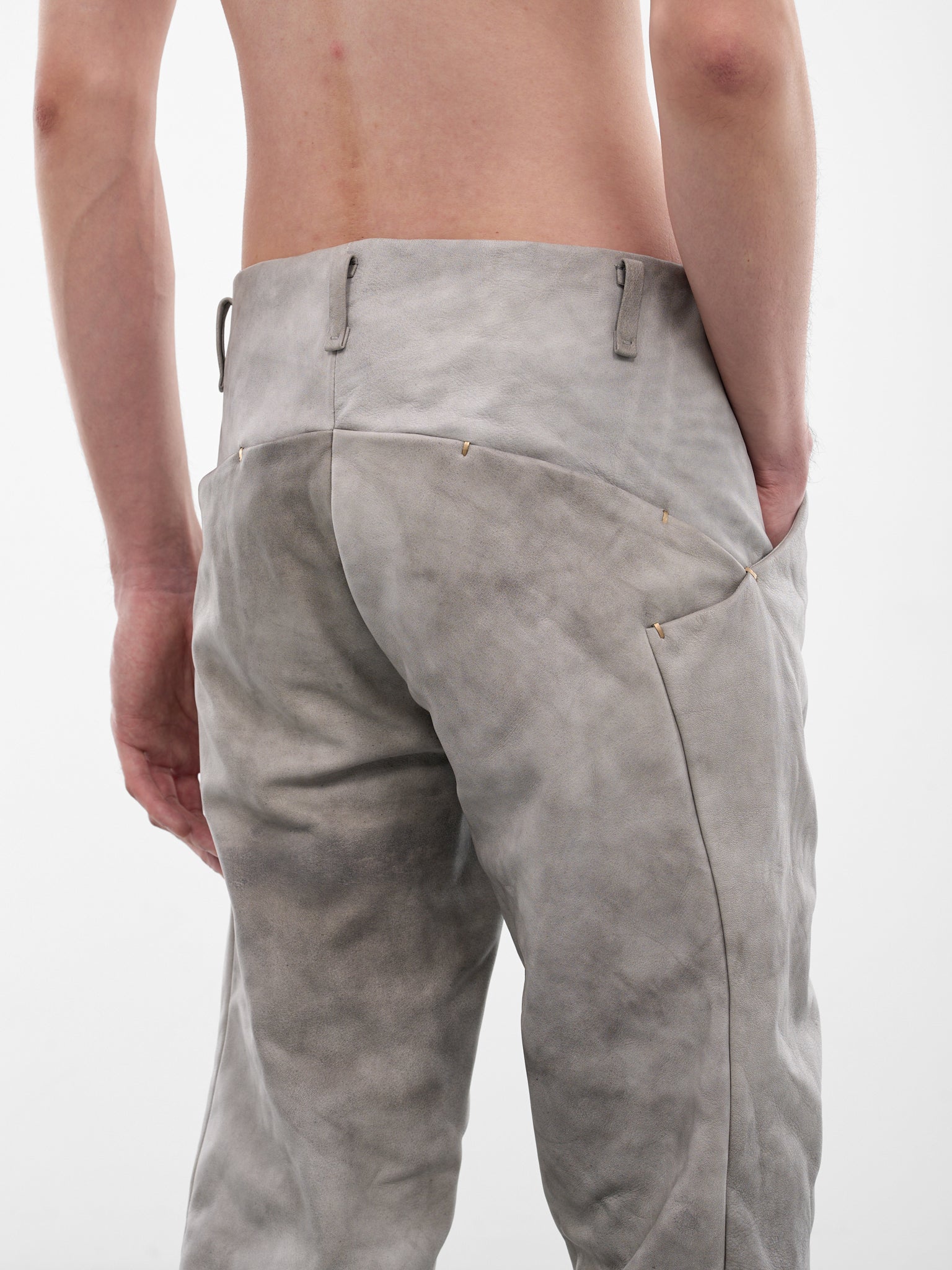 Carbon Leather Slim Trousers (P1330-SY-1-0-CARBON)