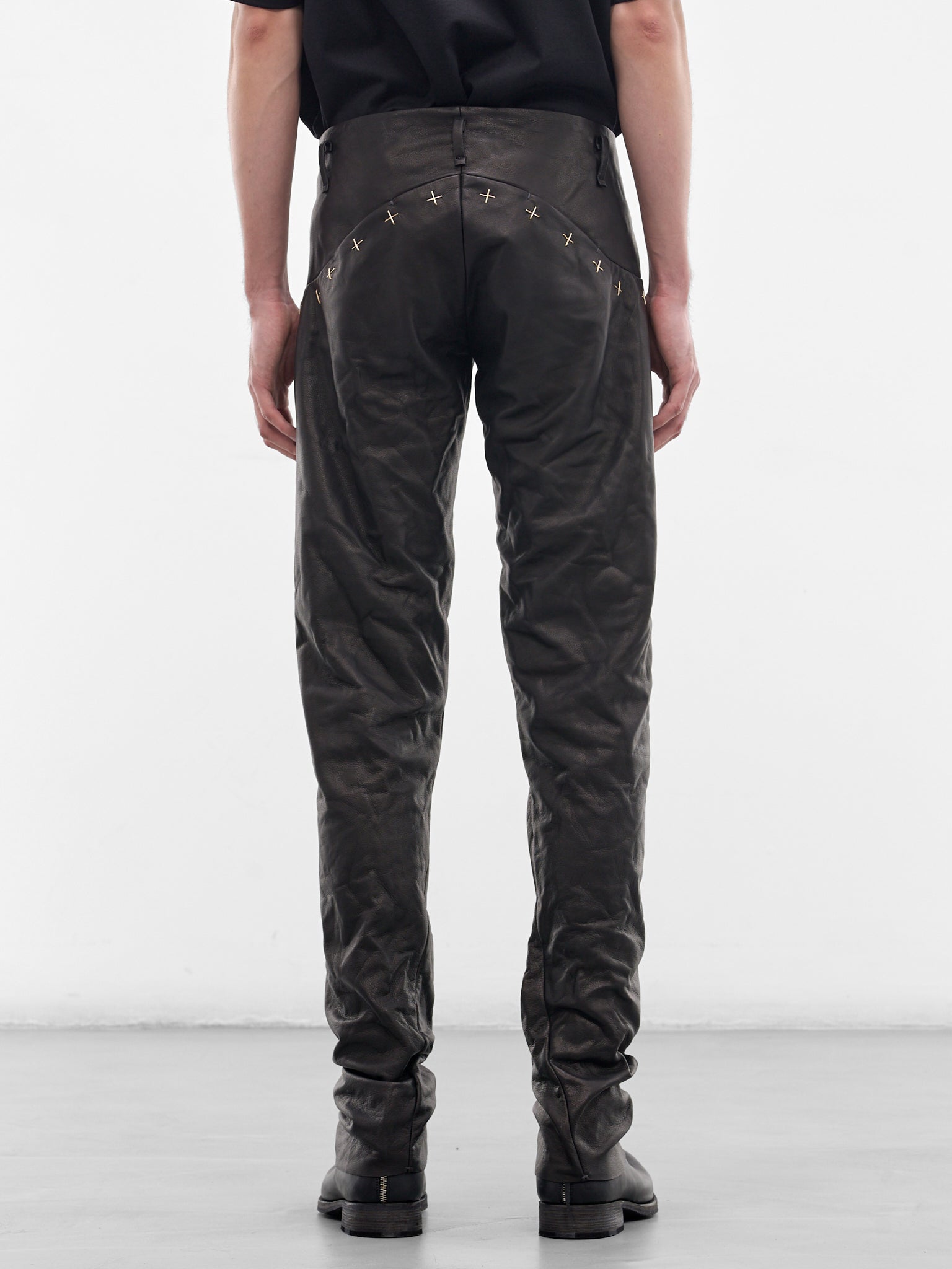 Black Leather Slim Trousers (P211+-SY-1-0-BLACK)
