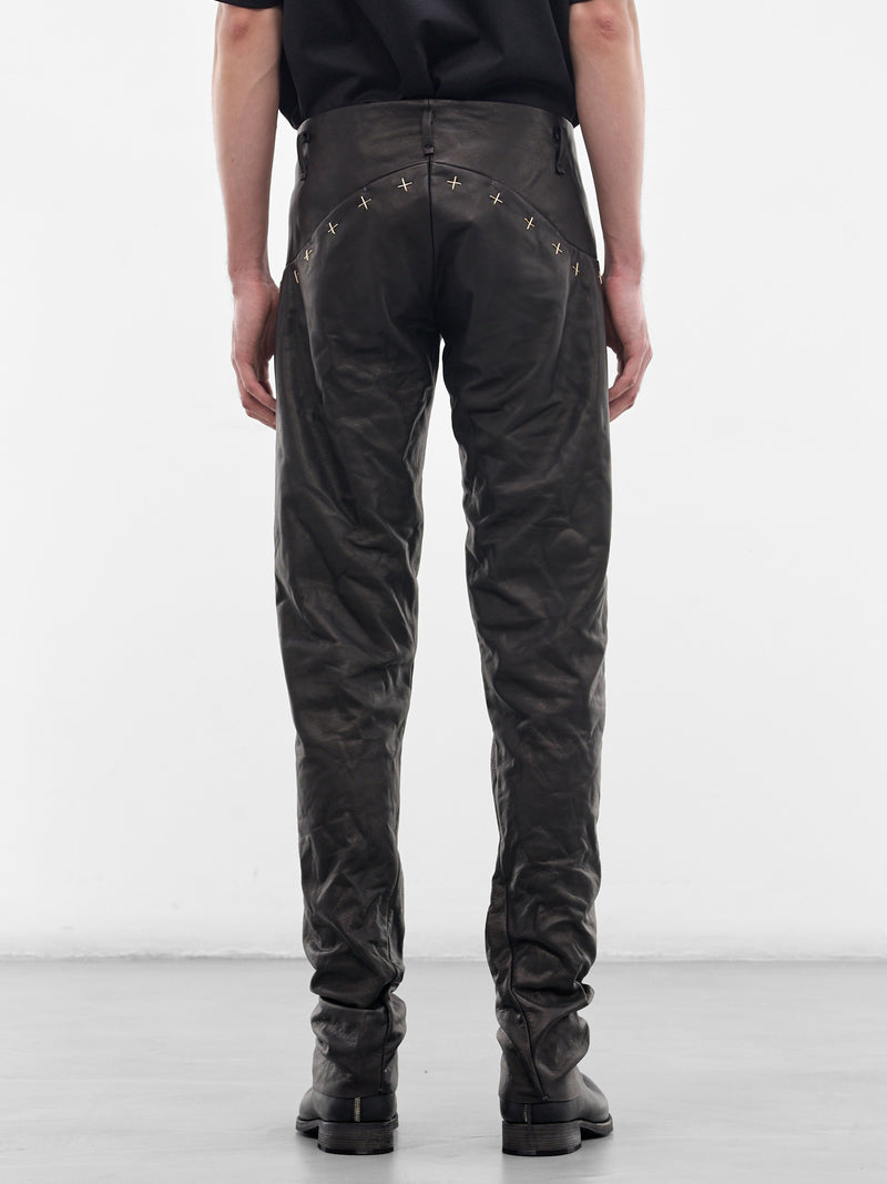 Black Leather Slim Trousers (P211+-SY-1-0-BLACK)