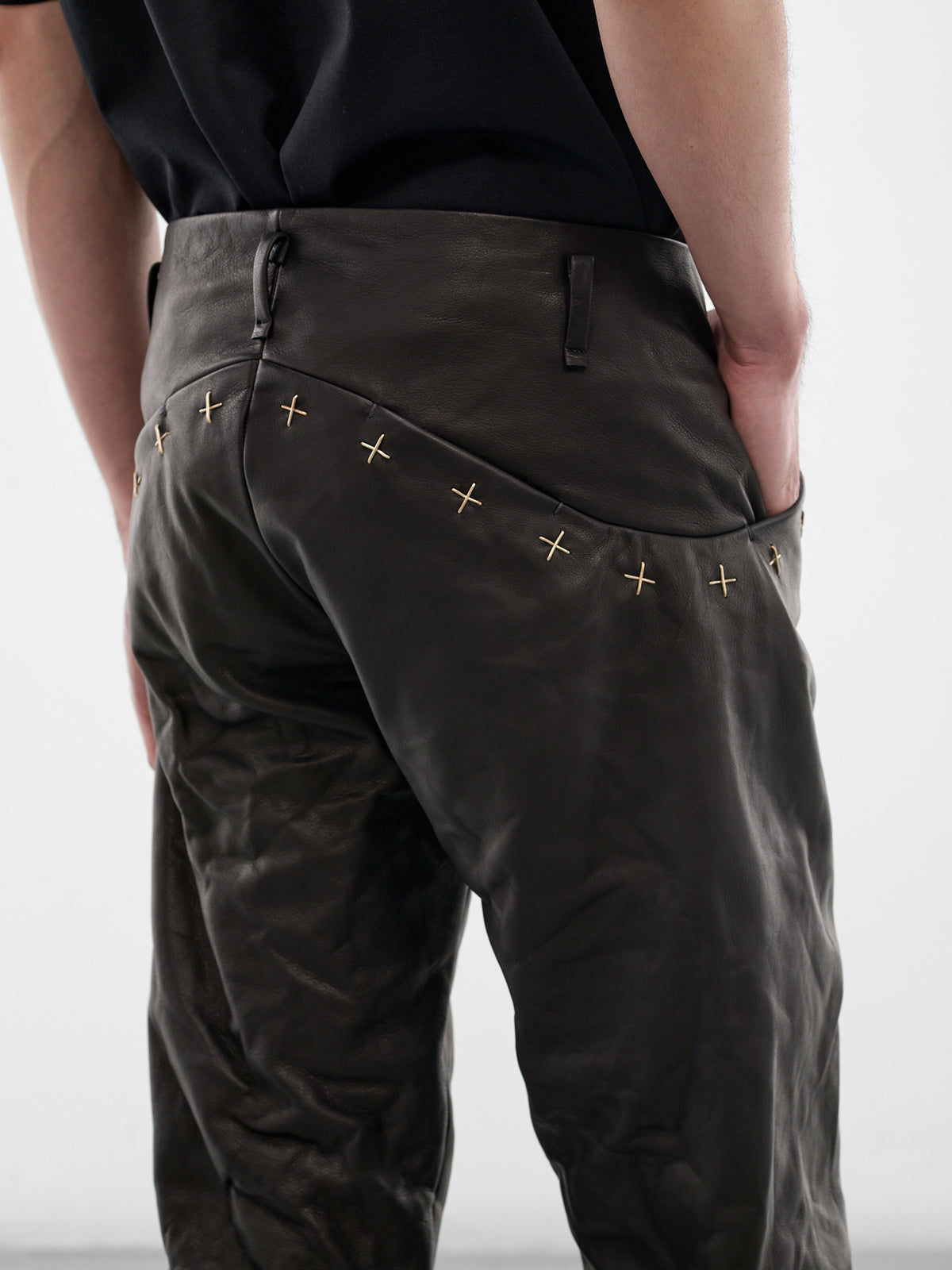 Black Leather Slim Trousers (P211+-SY-1-0-BLACK)