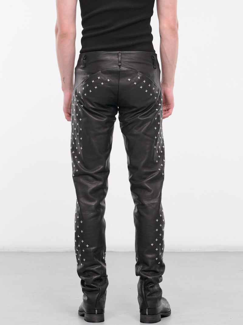 Silver Cross Leather Trousers (P211+++SY1-0-BLACK)