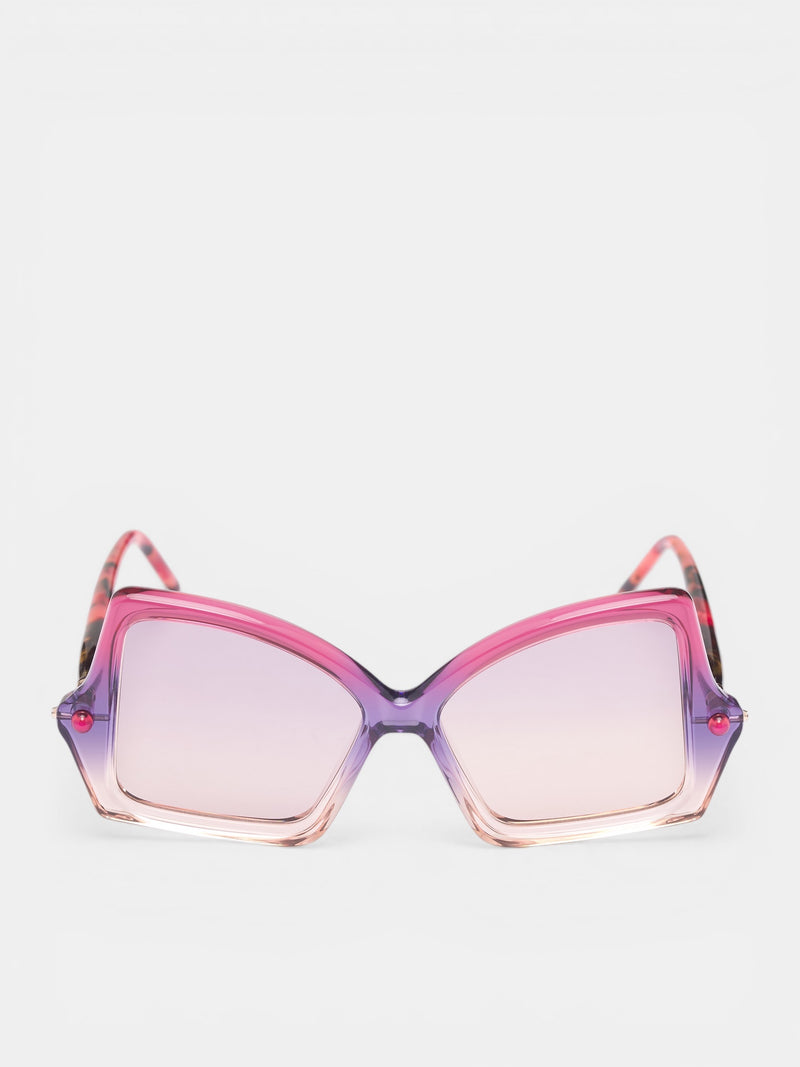 P30 Upside-Down Gradient Sunglasses (P30-54-15-NE-VIOLET-ORANGE)