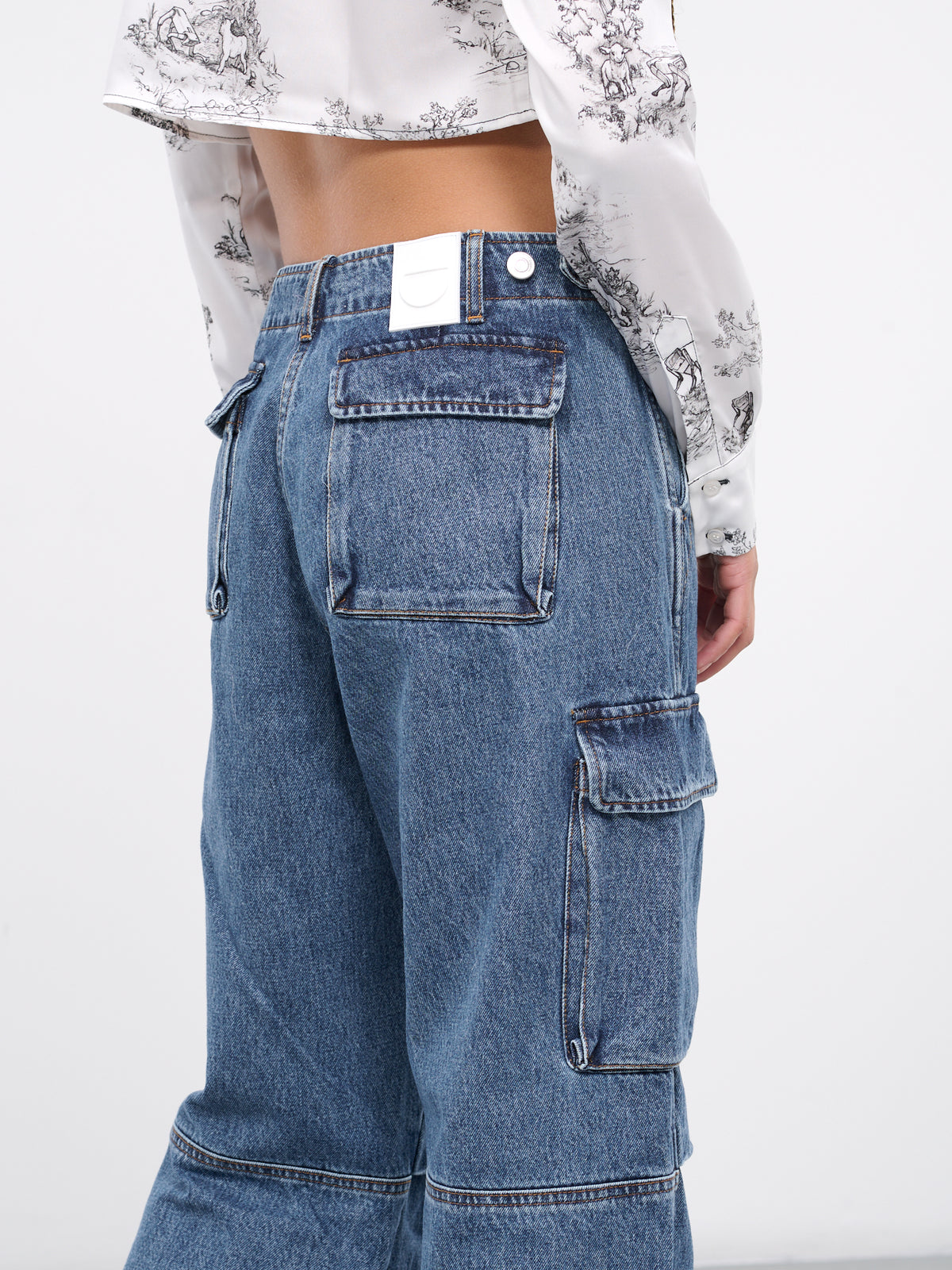 Denim Cargo Pants (P40202-WASHED-BLUE)