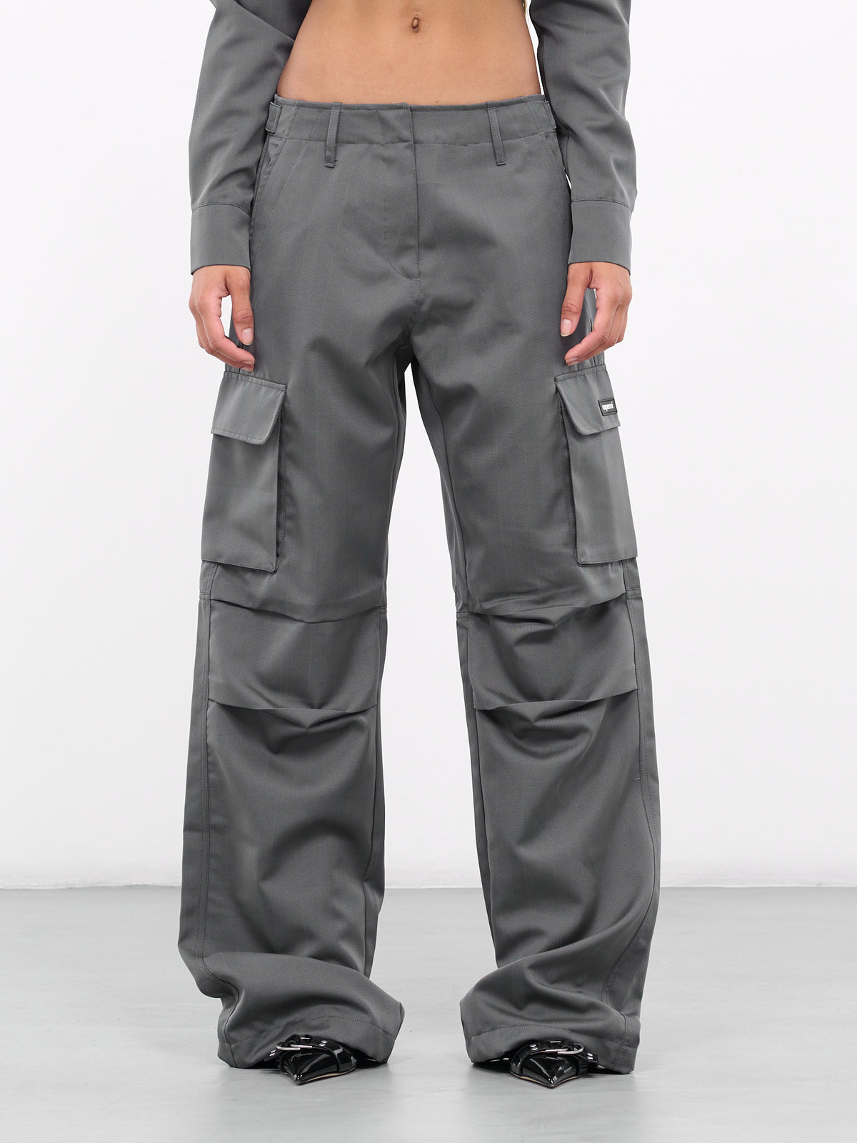 Tailored Cargo Pants (P40823-BLACK-GREY)