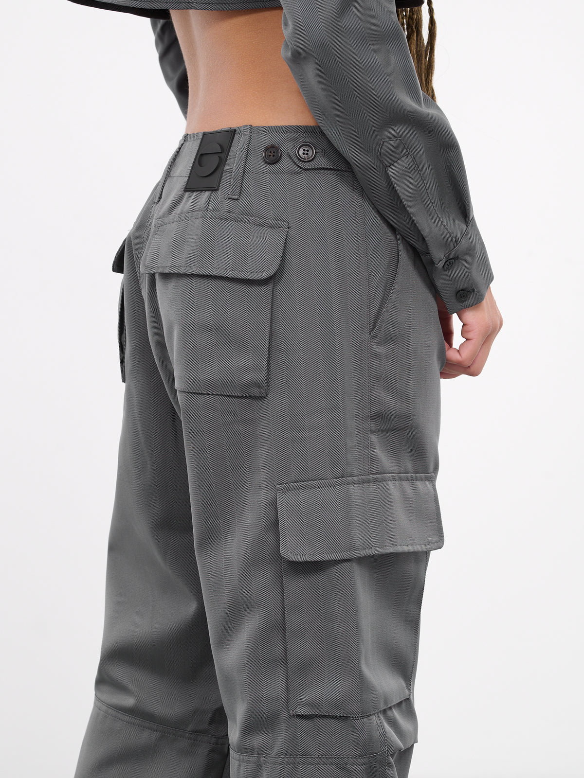 Tailored Cargo Pants (P40823-BLACK-GREY)