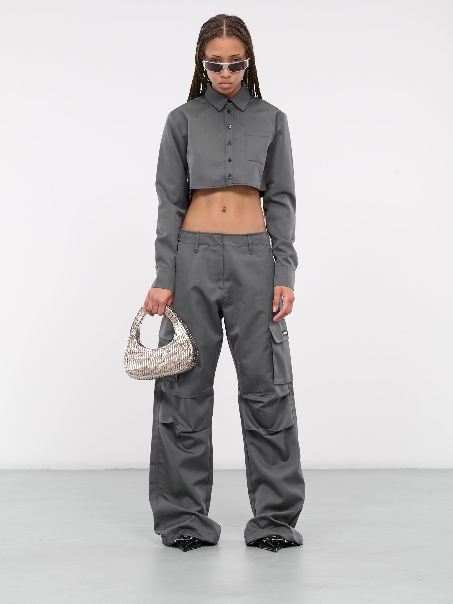 Tailored Cargo Pants (P40823-BLACK-GREY)