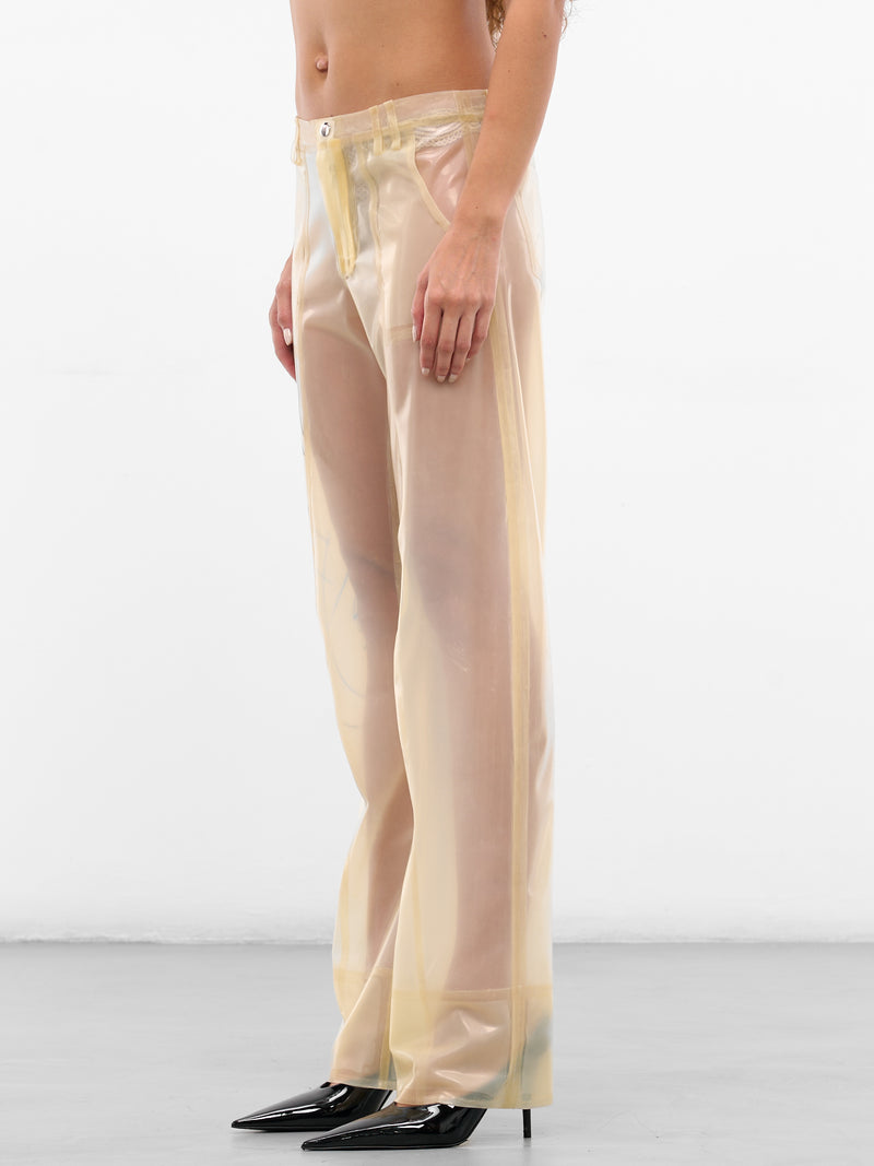 Beige Graphic Latex Trousers (PA-02-AW25-BEIGE)