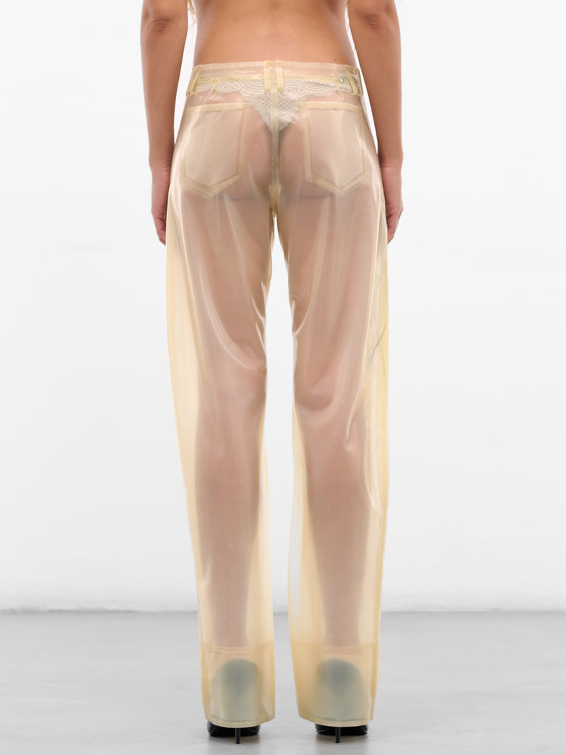 Beige Graphic Latex Trousers (PA-02-AW25-BEIGE)