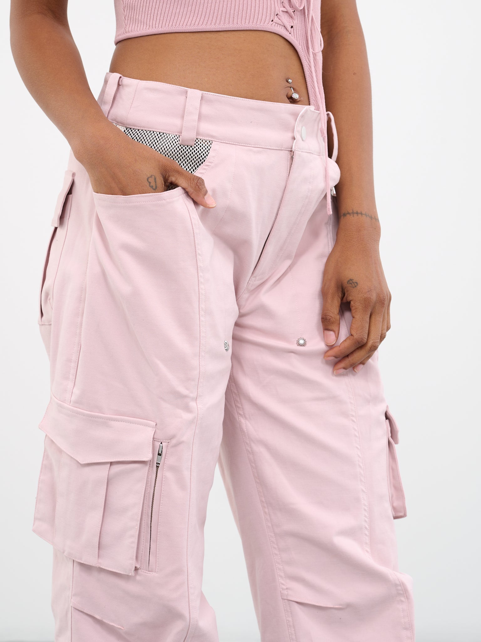 Patchwork Cargo Pants (PA-02PK-PINK)