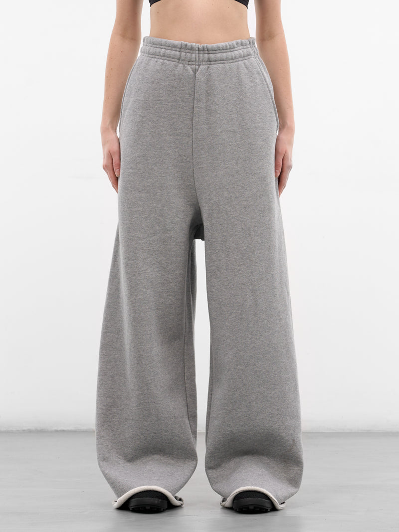 Gray Cotton Baggy Elongated Sweatpants (PA01012-GREY-MARLE)