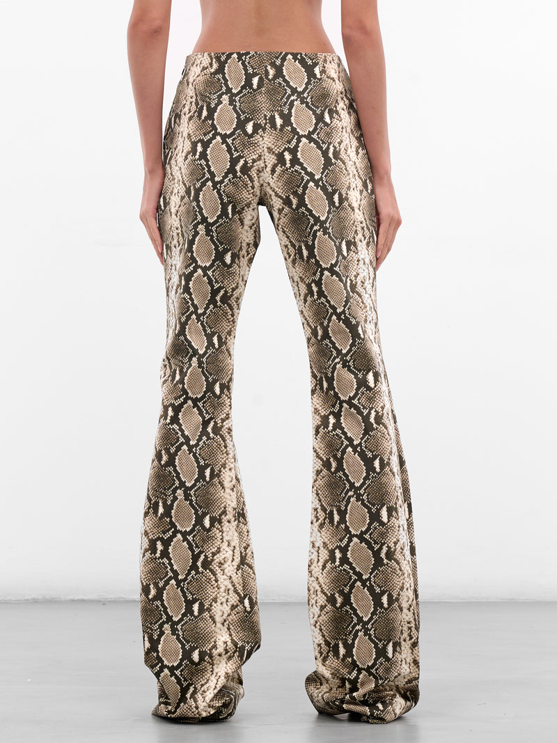 Snakeskin High Waist Flared Pants (PA01016-0015-BLACK)