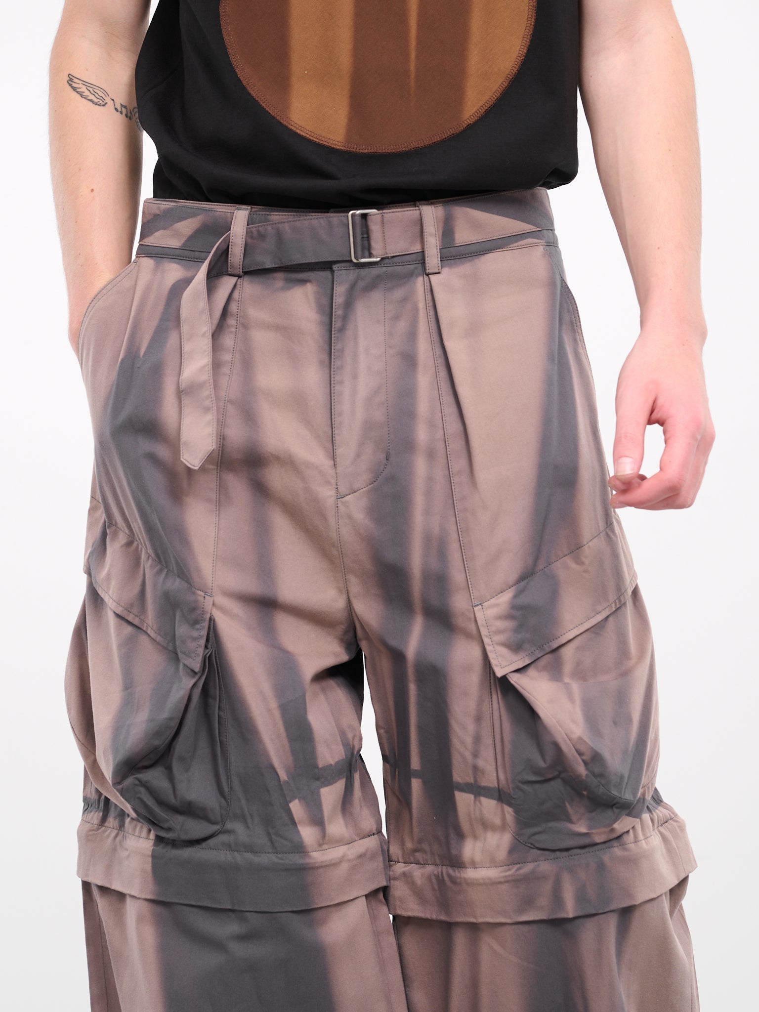 Sun-Bleached Detachable Cargo Trousers (PA04-GREY)