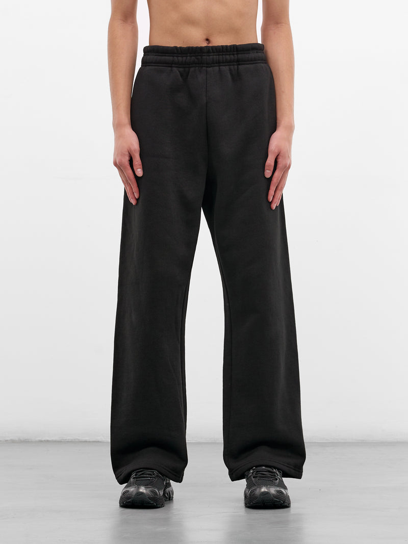 Black Cotton Straight Leg Sweatpants (PA04012-BLACK)