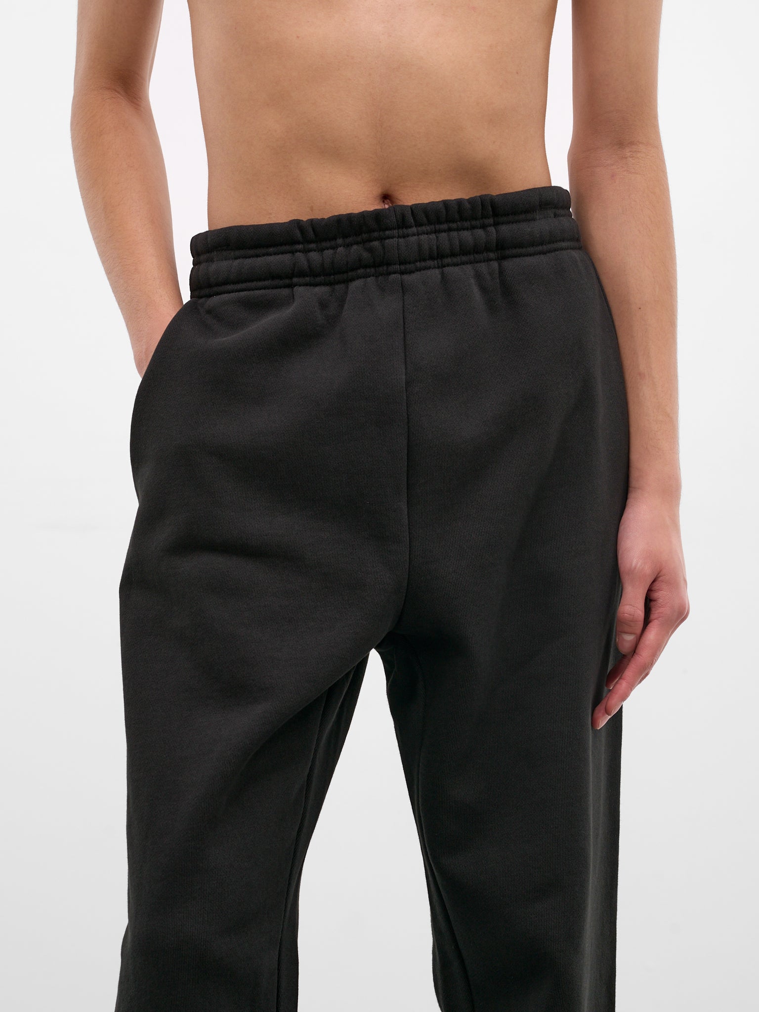 Black Cotton Straight Leg Sweatpants (PA04012-BLACK)