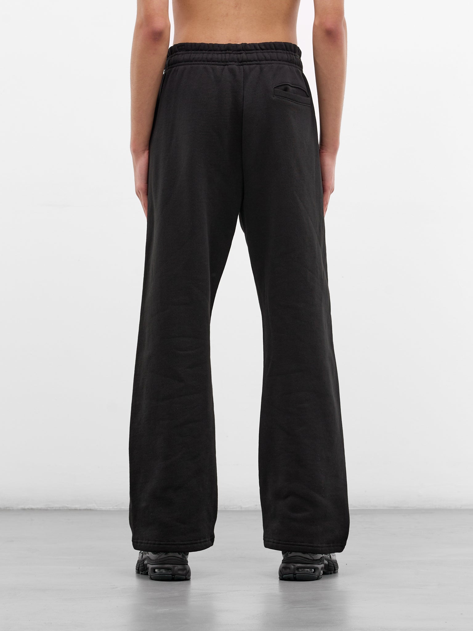 Black Cotton Straight Leg Sweatpants (PA04012-BLACK)