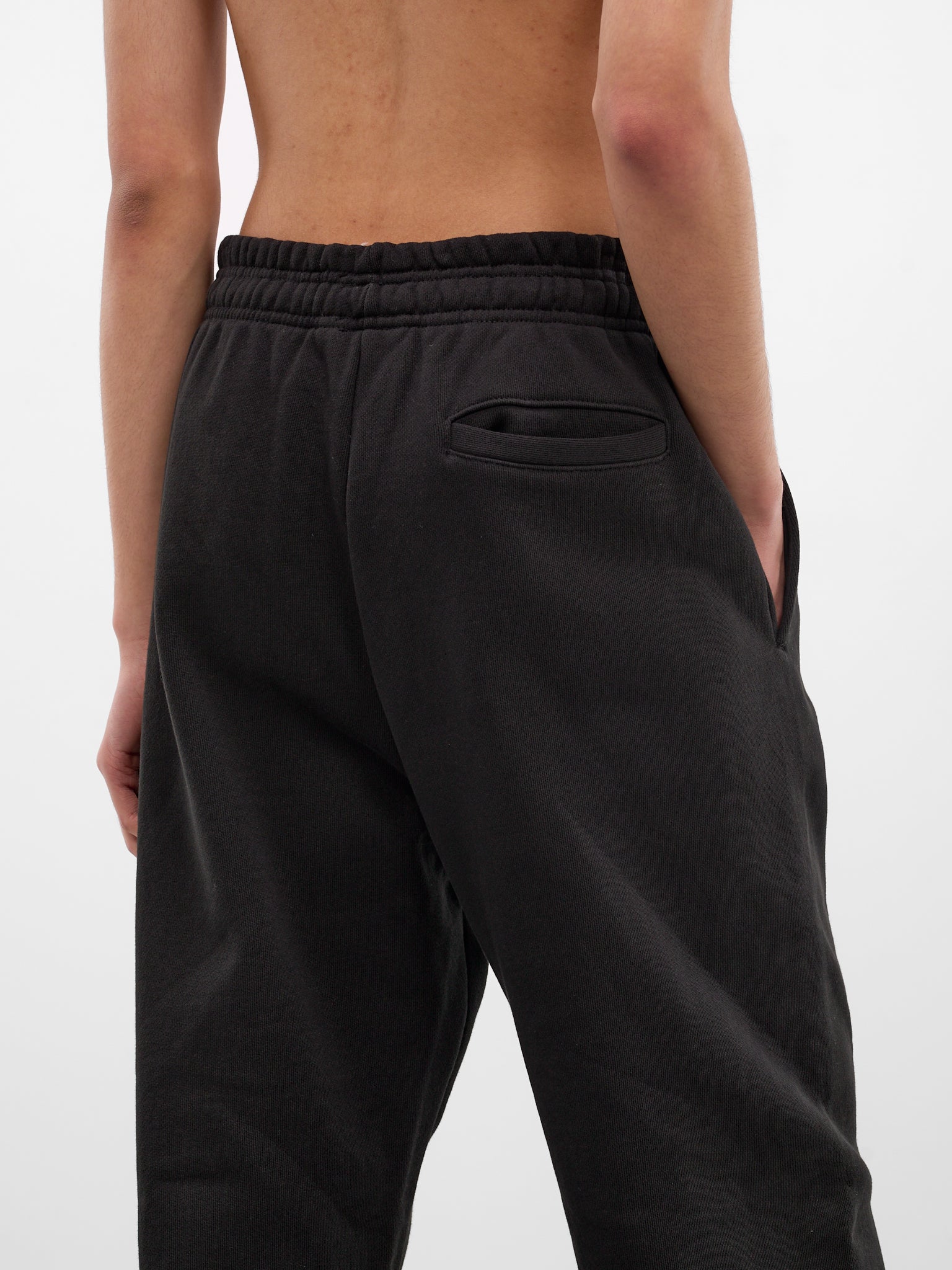 Black Cotton Straight Leg Sweatpants (PA04012-BLACK)