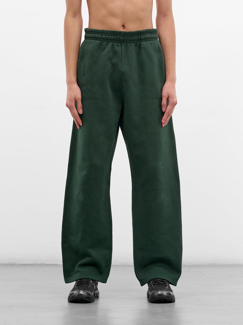 Green Cotton Straight Leg Sweatpants (PA04012-COLLEGE-GREEN)
