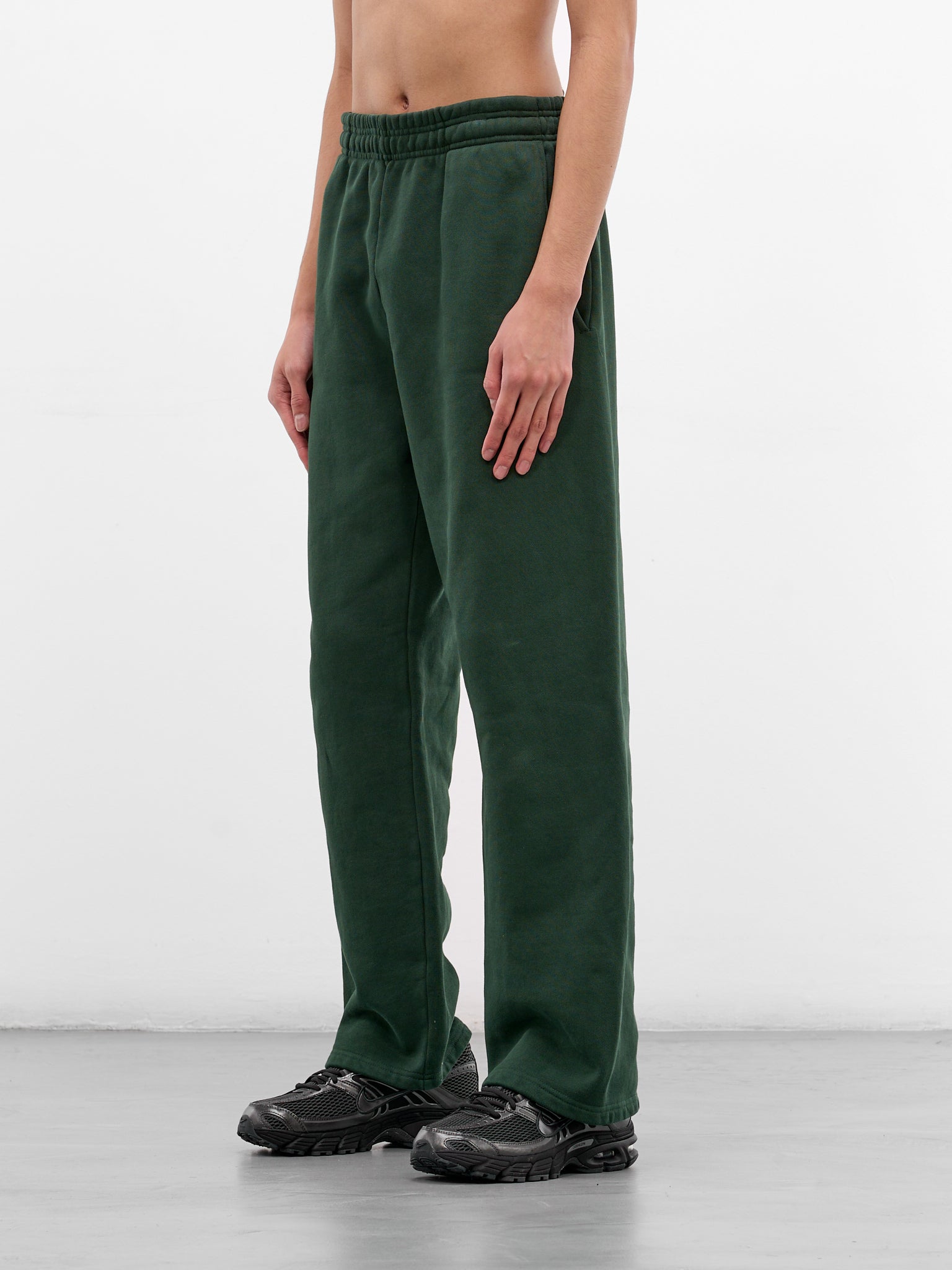 Green Cotton Straight Leg Sweatpants (PA04012-COLLEGE-GREEN)