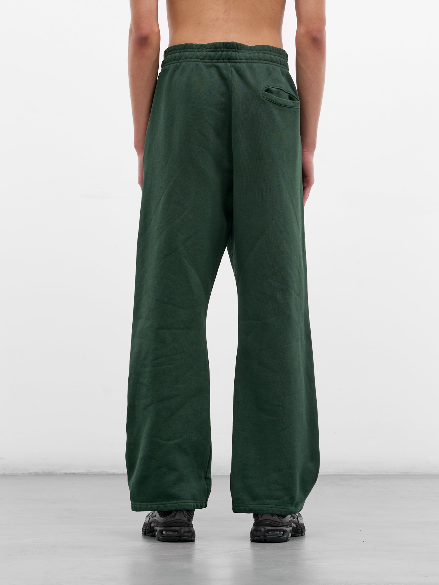 Green Cotton Straight Leg Sweatpants (PA04012-COLLEGE-GREEN)
