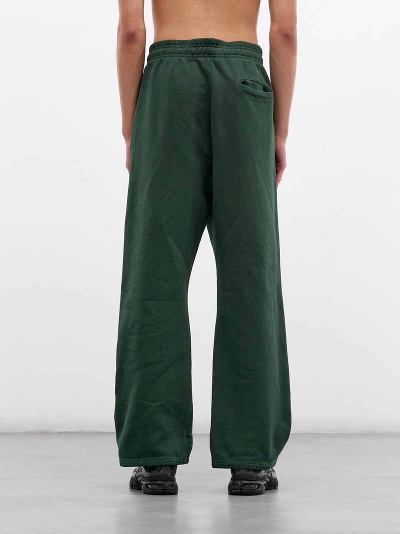 Green Cotton Straight Leg Sweatpants (PA04012-COLLEGE-GREEN)