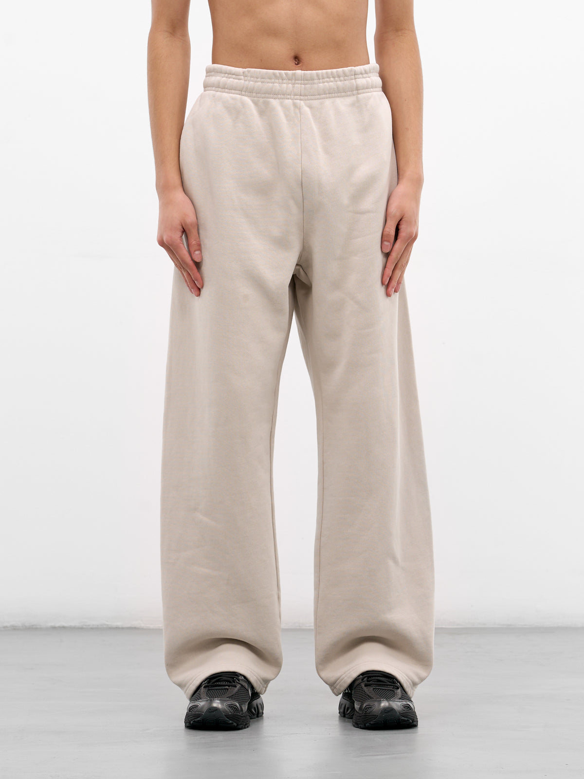 White Cotton Straight Leg Sweatpants (PA04012-OFF-WHITE)