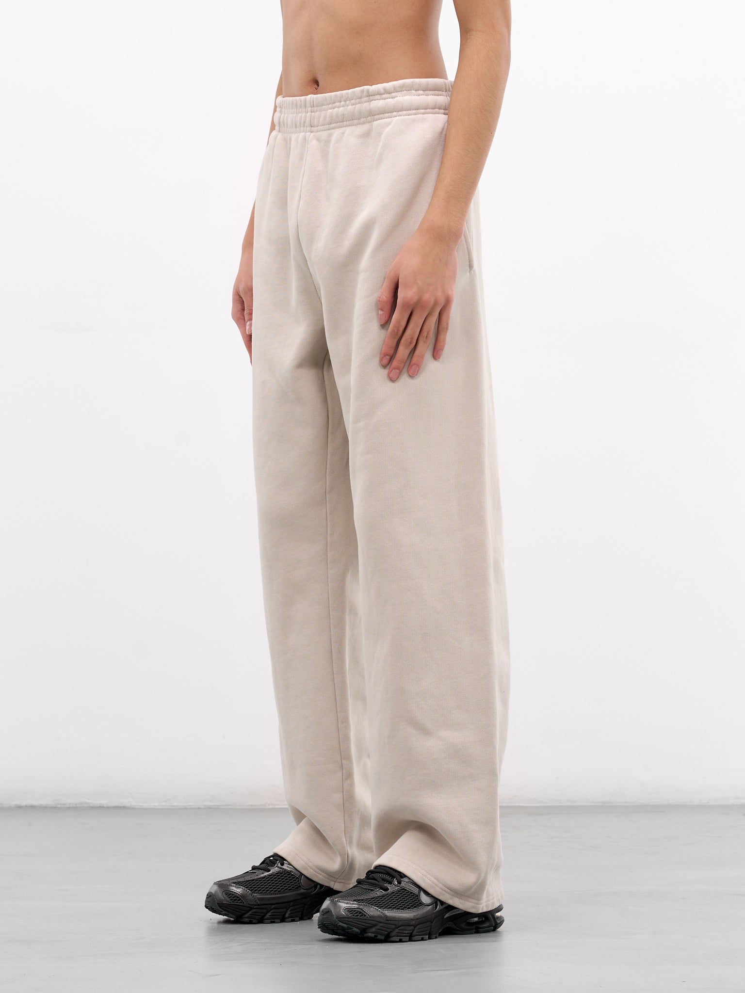 White Cotton Straight Leg Sweatpants (PA04012-OFF-WHITE)