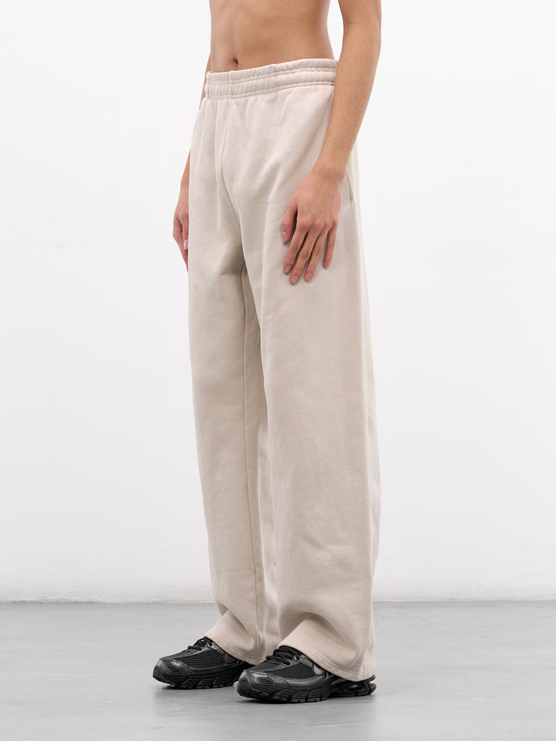 White Cotton Straight Leg Sweatpants (PA04012-OFF-WHITE)