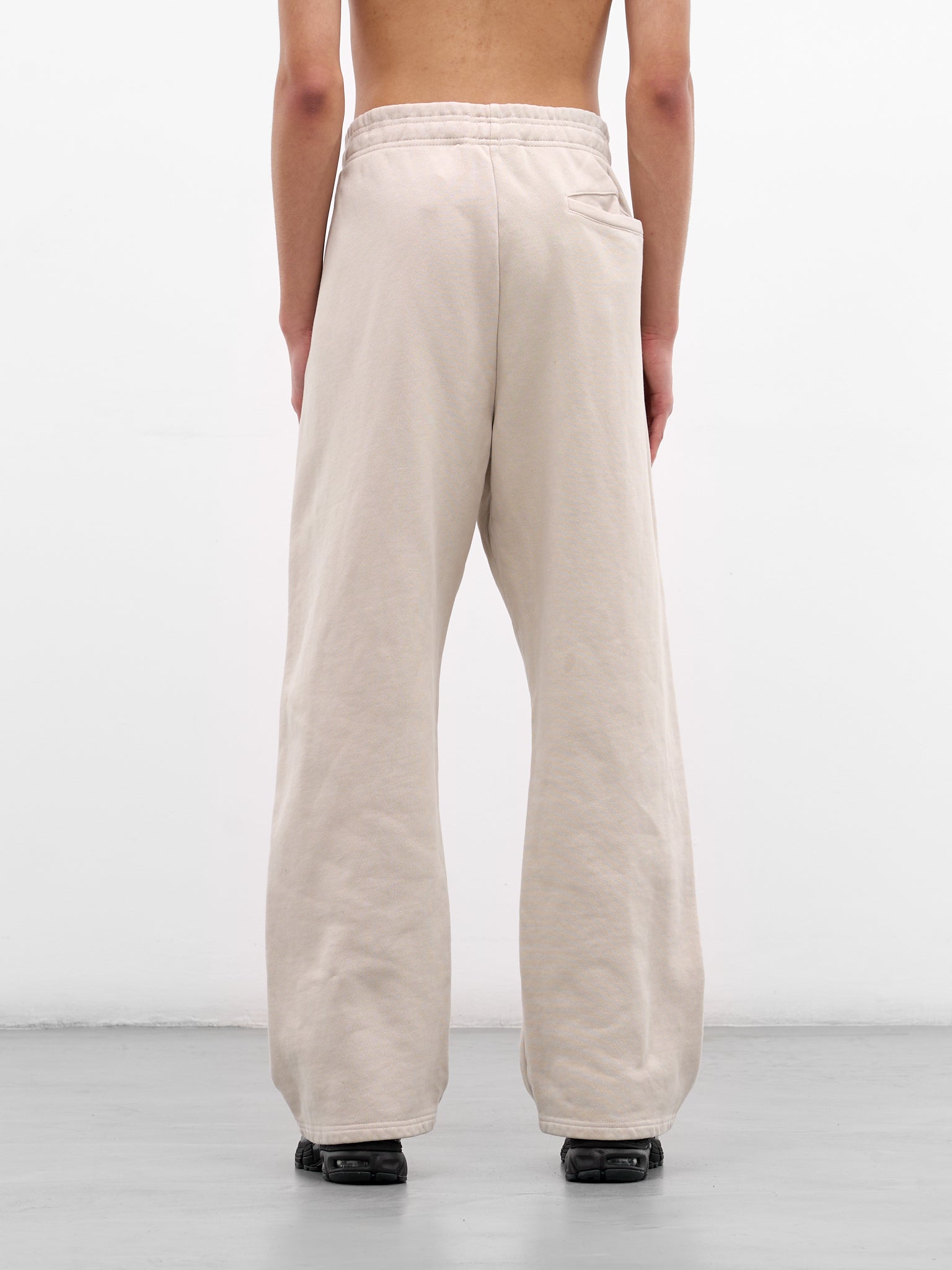 White Cotton Straight Leg Sweatpants (PA04012-OFF-WHITE)
