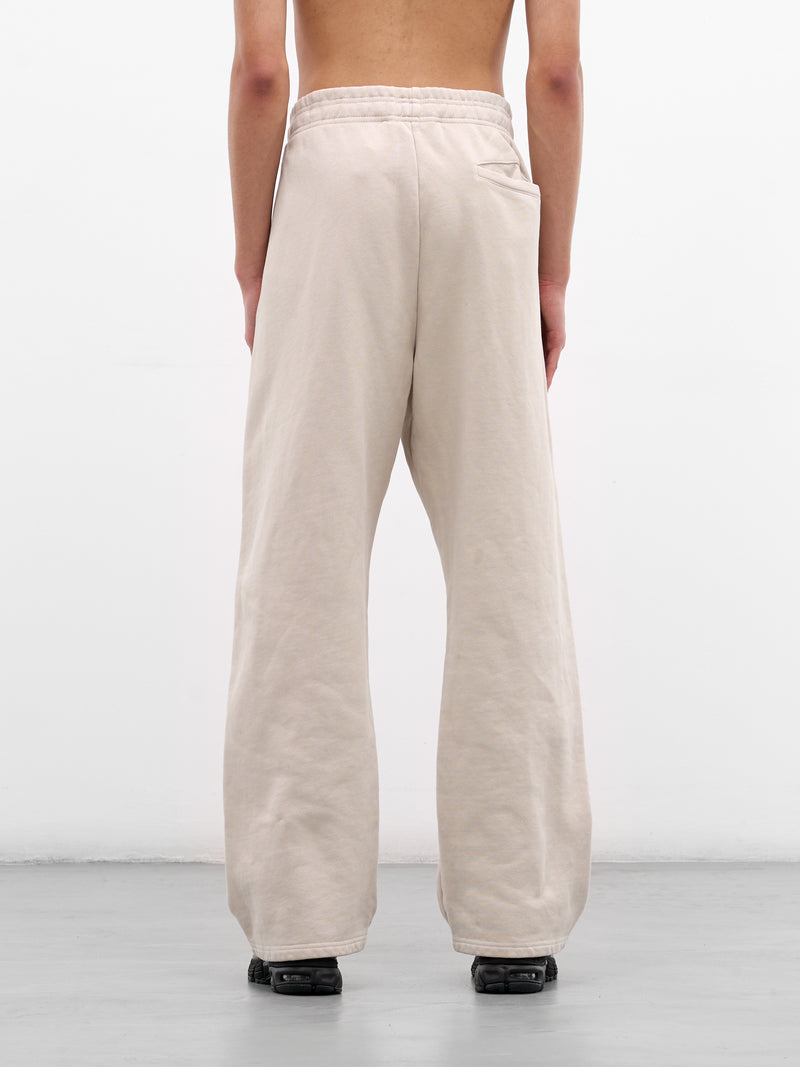 White Cotton Straight Leg Sweatpants (PA04012-OFF-WHITE)